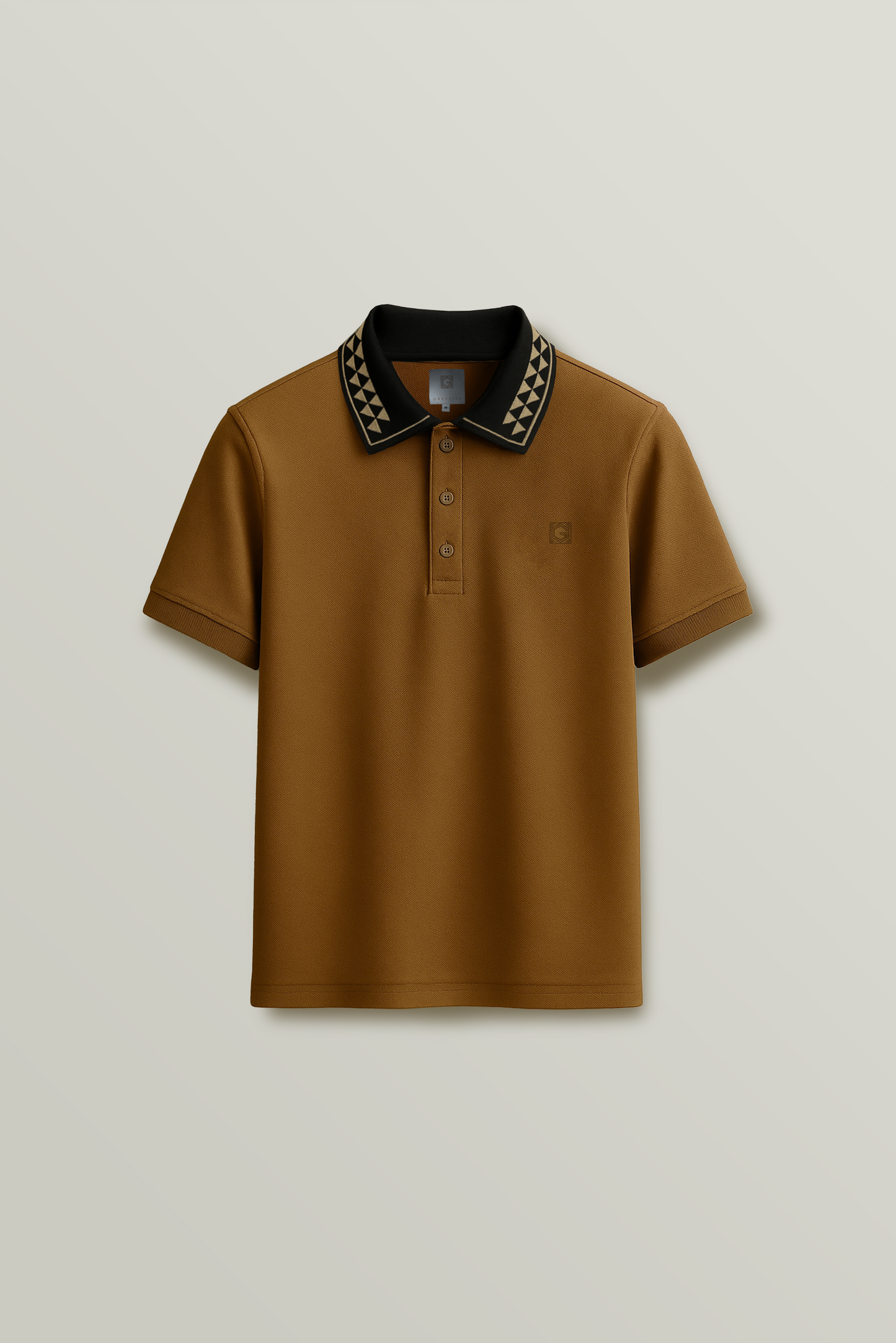 Caeser 901 Tan Black Collar Polo