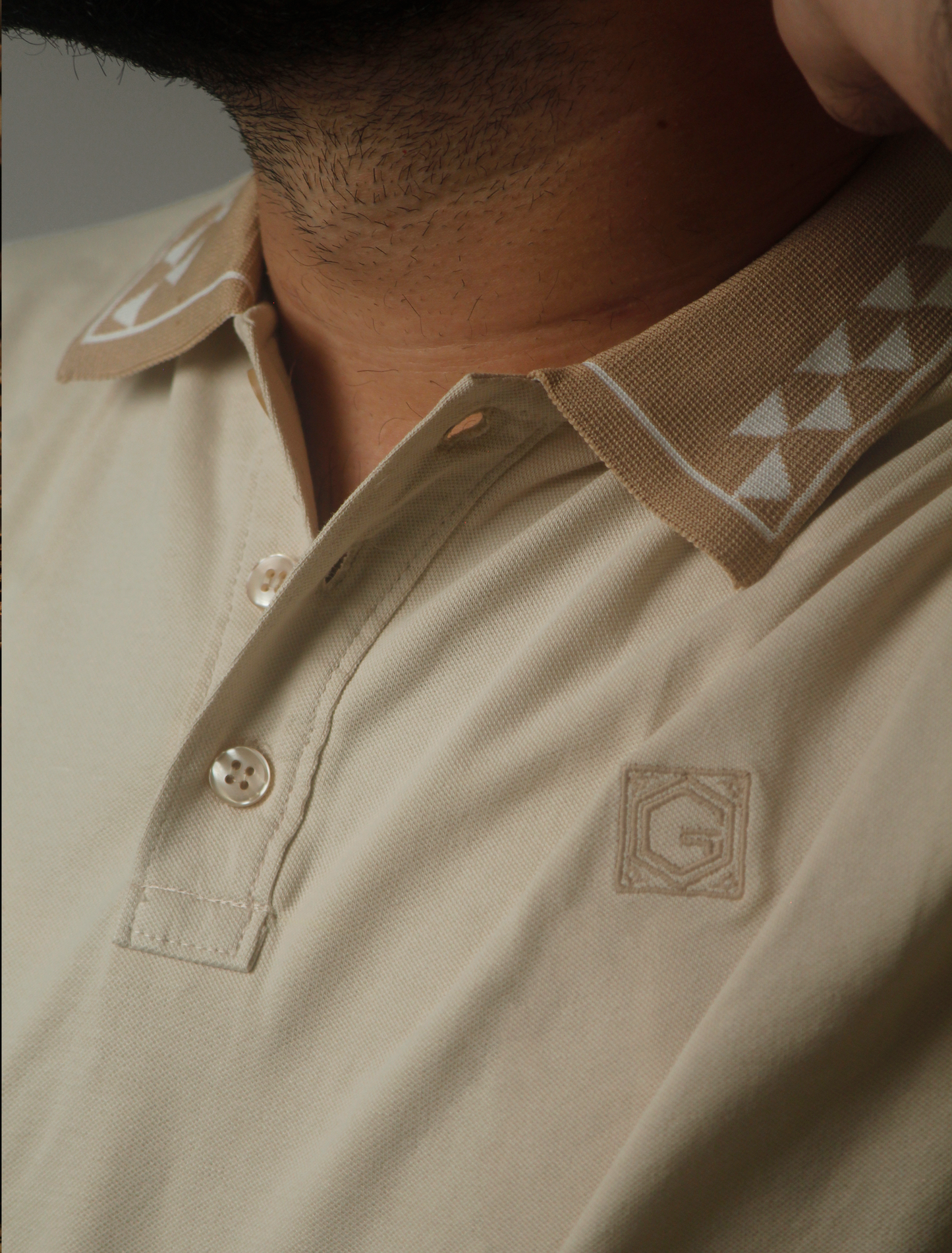 Caesar Polo in Sandstone Beige