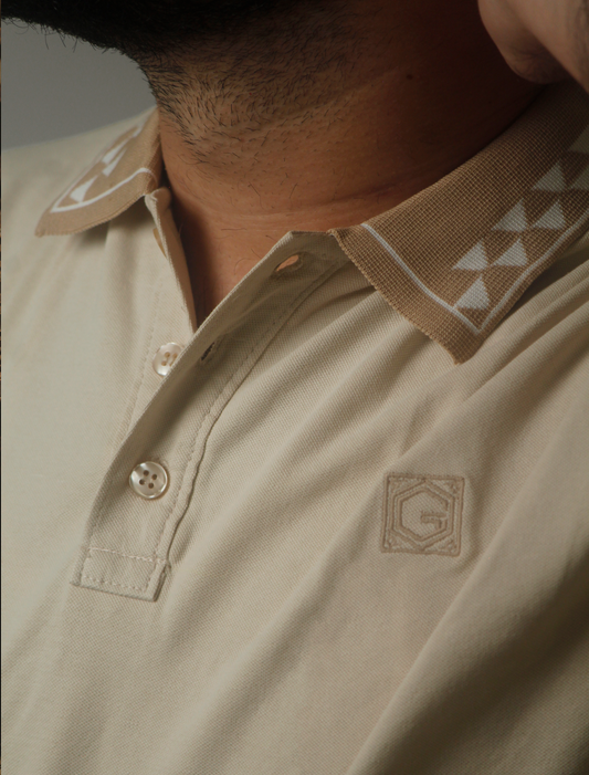 Caesar Polo in Sandstone Beige
