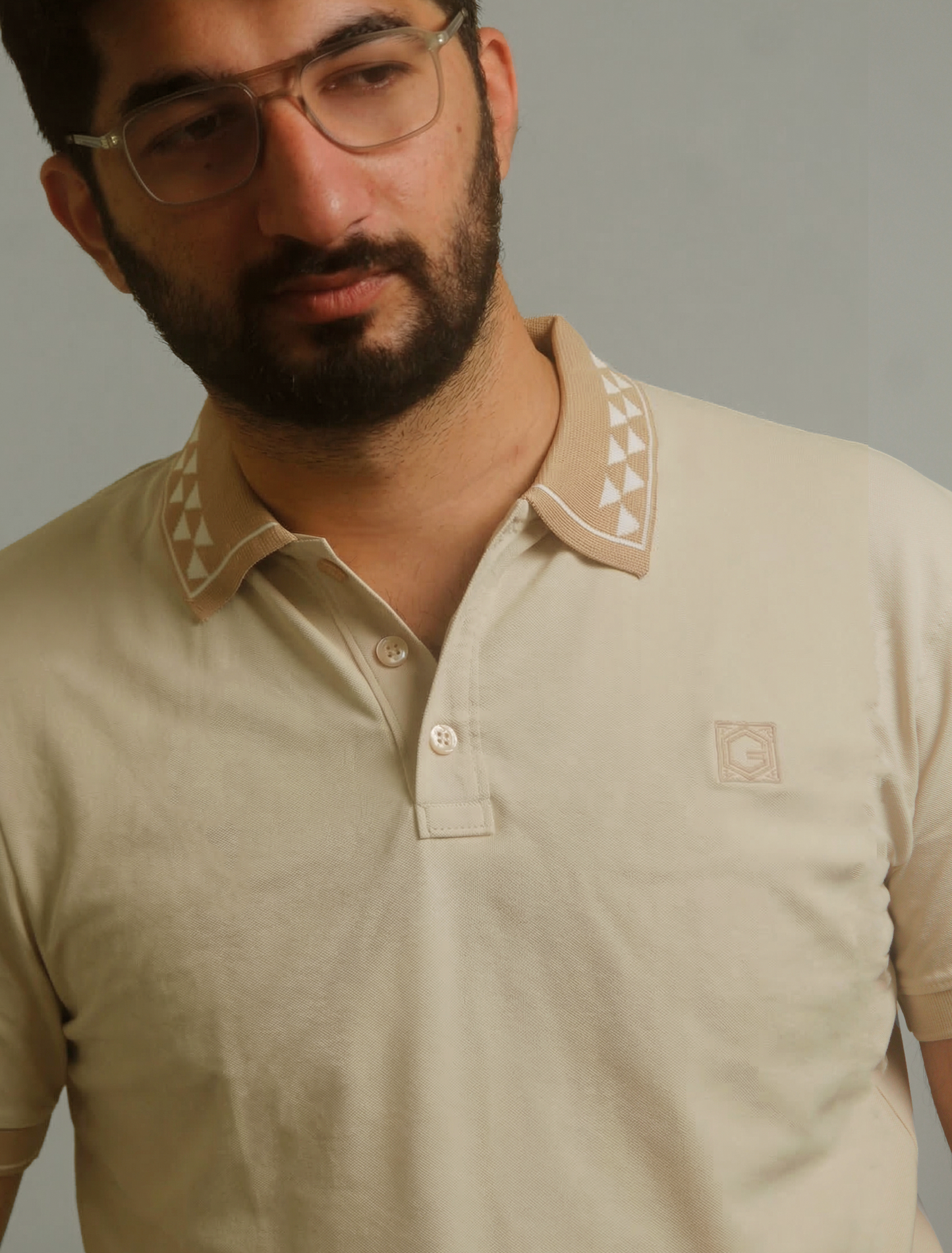 Caesar Polo in Sandstone Beige